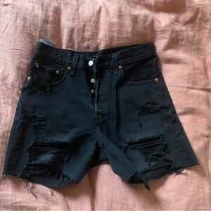 Levi’s black denim shorts